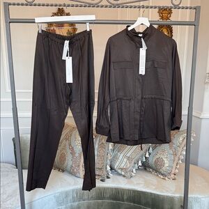 S3SS Dark Brown 2-Piece Lounge Set NWT | Relaxed Top & Elastic Waist Pants ML